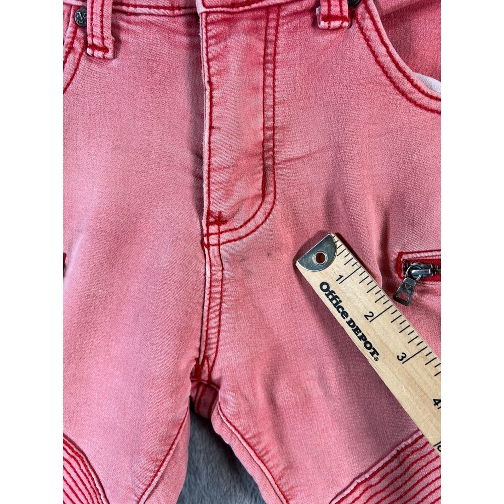Versace V19-69 Biker Jeans Mens 30x27 Pink Stretch Faded Distressed - Picture 7 of 14